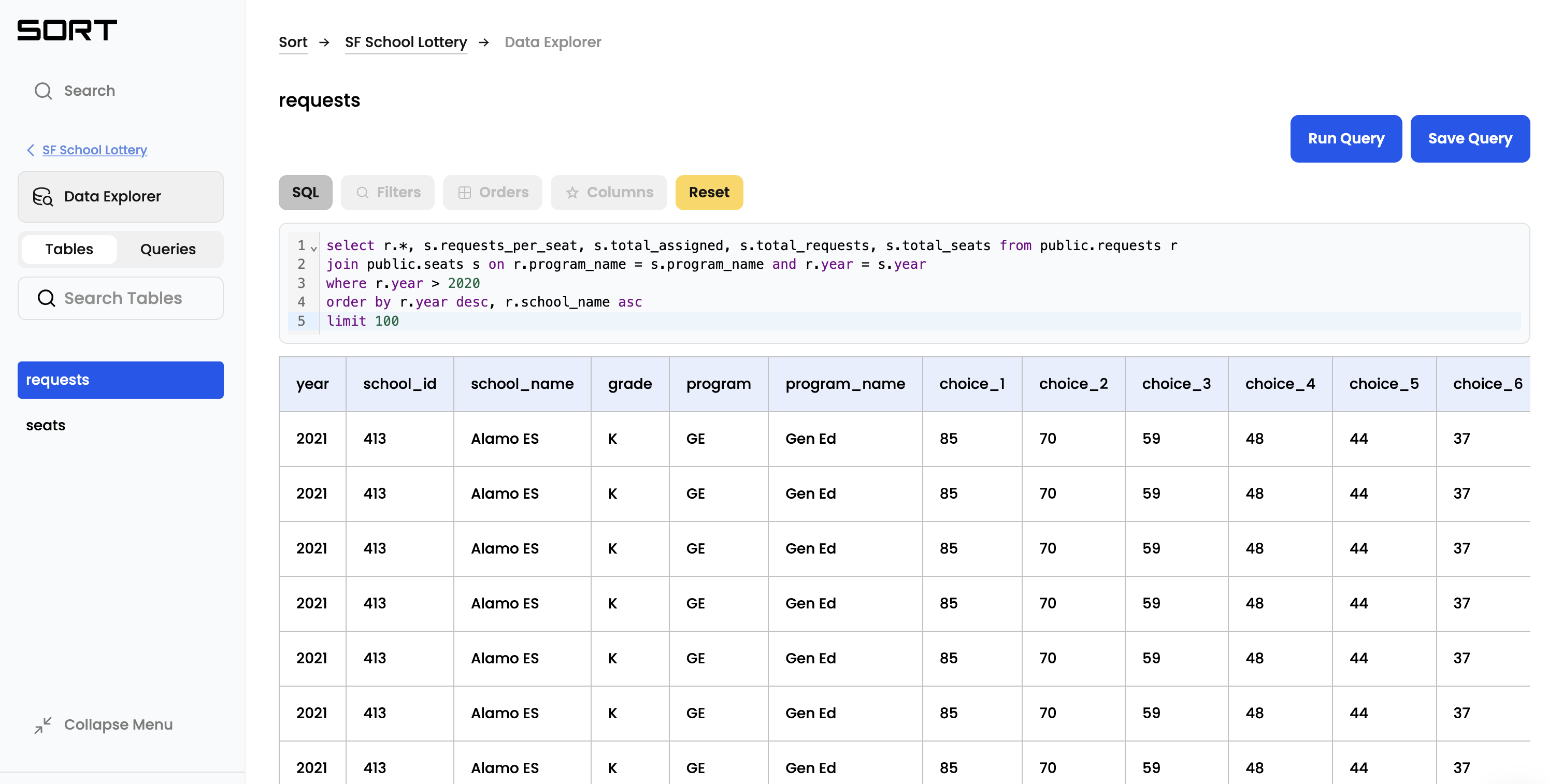 SQL terminal demo